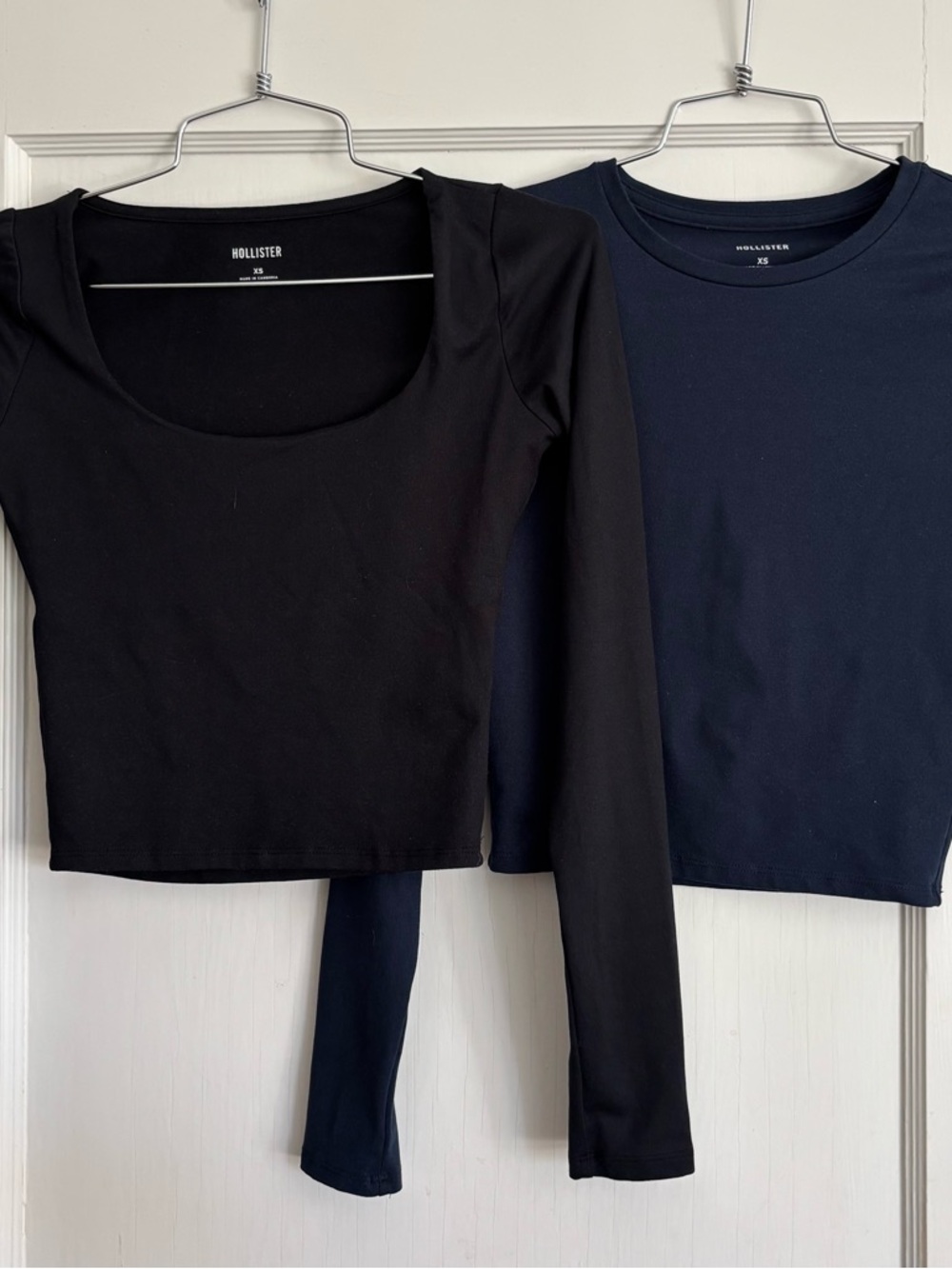 Hollister Black & Navy Long Sleeve Tops
